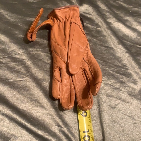 LEATHER GLOVES SZ LARGE. MADE IN PAKISTAN. CAMEL - Picture 14 of 16